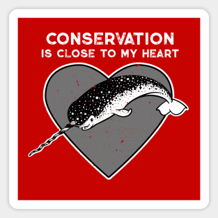 Narwhal Conservation Heart Magnet